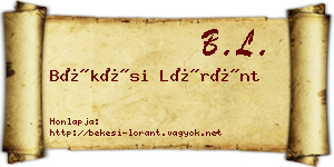 Békési Lóránt névjegykártya