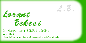 lorant bekesi business card