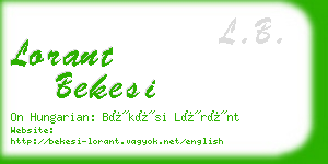 lorant bekesi business card